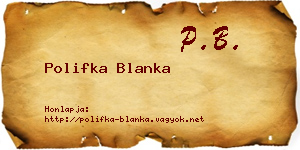 Polifka Blanka névjegykártya